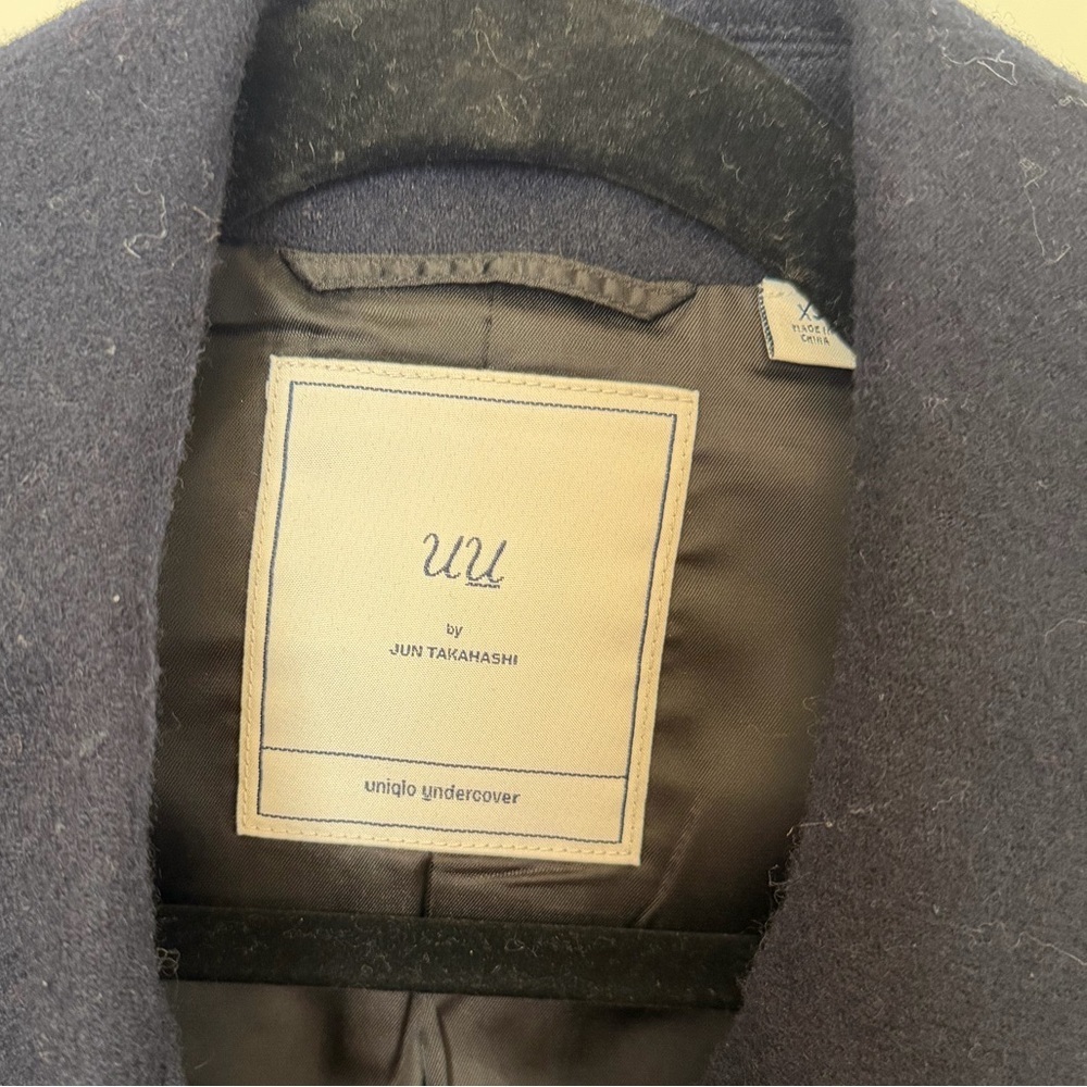 Jun Takahashi X Uniqlo Undercover Double Breasted Coat Blue Wool Blend XS - Picture 4 of 9